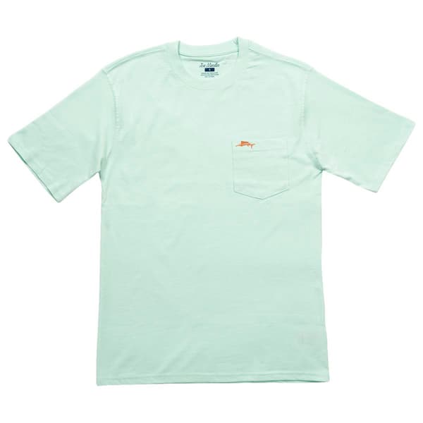 Mens Joe Marlin Perfect Storm Short Sleeve Pocket Tee with Fish