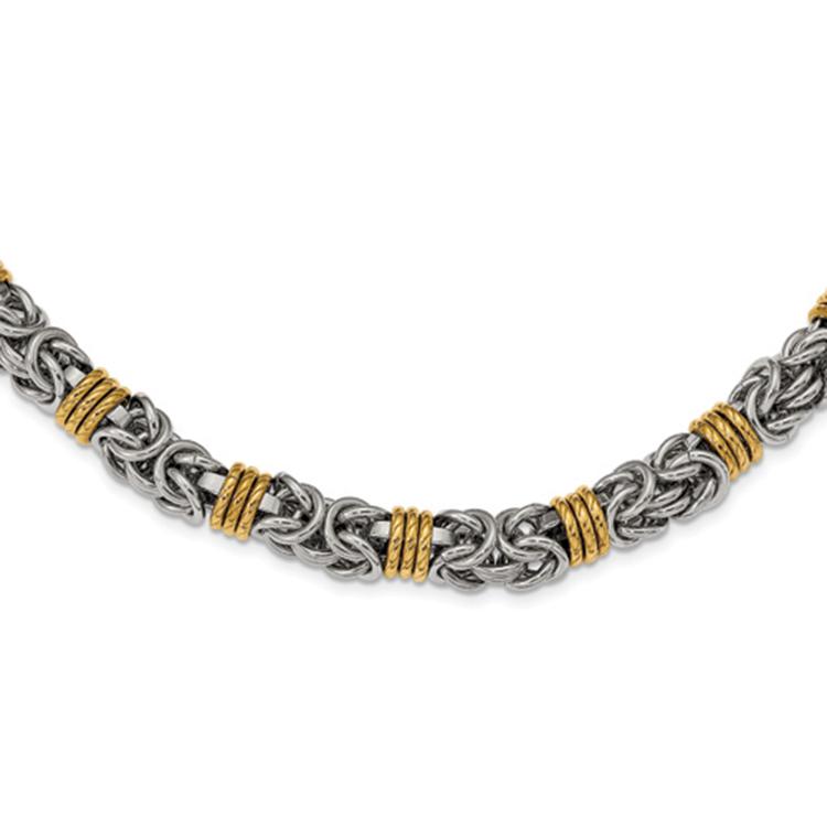Mens Gentlemen's Classics(tm) Yellow IP-Plated Steel Necklace