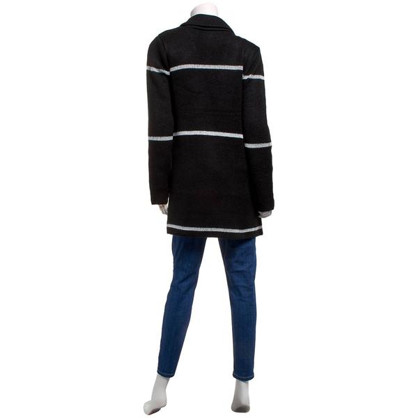 Womens By Design Long Sleeve Notched Stripe Coatigan