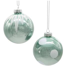 Kurt Adler Milkgrass Style Dot & Icicle 6pc. Ornament Set