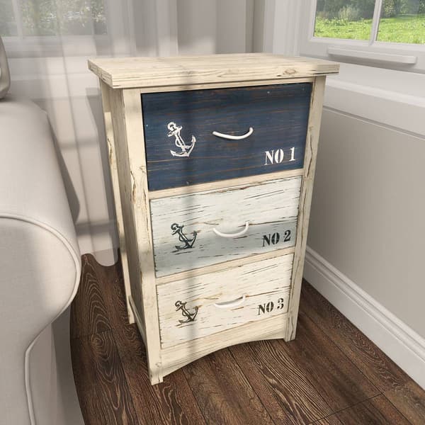 9th & Pike® Coastal Blue Wooden Chest