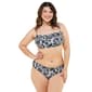 Juniors Plus YMI(R) 2pc. Bandeau Bikini Swim Set-Black Leaf - image 1