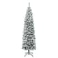 National Tree 7.5ft Acacia Pencil Slim Snow Covered Tree - image 1