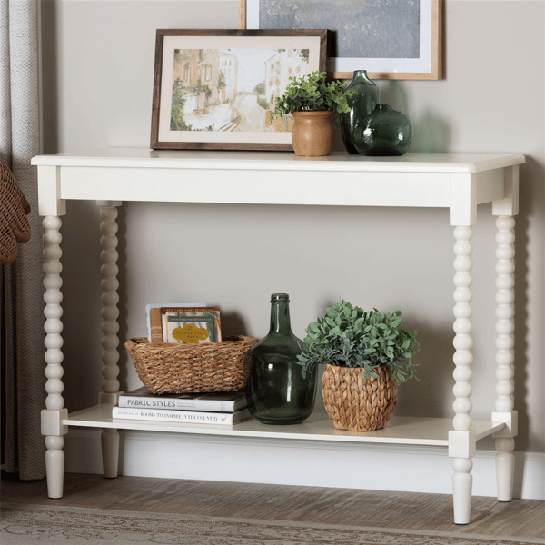 Baxton Studio Bayard Console Table with Bobbin Legs