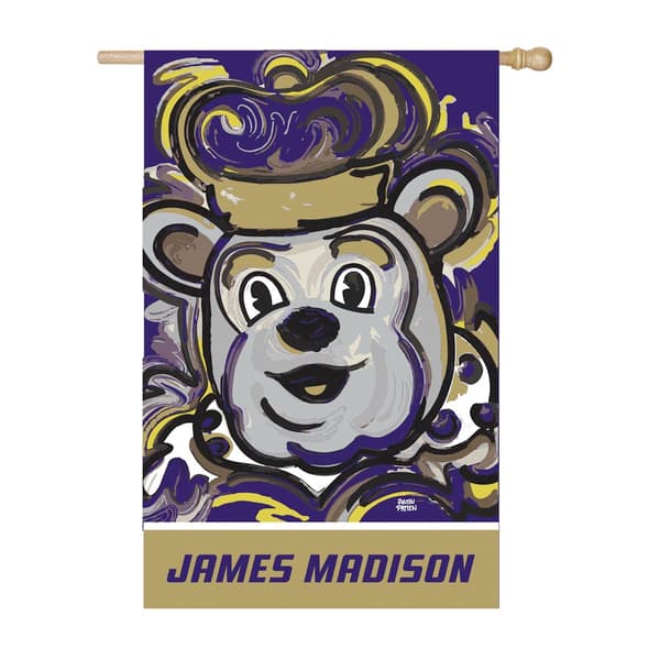 Evergreen James Madison University Suede House Flag
