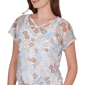 Womens Hearts of Palm Cool & Collected Textured Open Knit Blouse - image 5