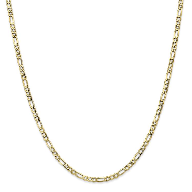 Unisex Gold Classics(tm) 10kt. 3.5mm 20in. Semi-Solid Figaro Chain