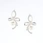 Rosa Rhinestones Pearl Trim Bow Earrings - image 1