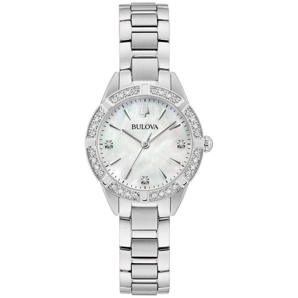 Womens Bulova Sutton White Dial Bracelet Watch - 96R253