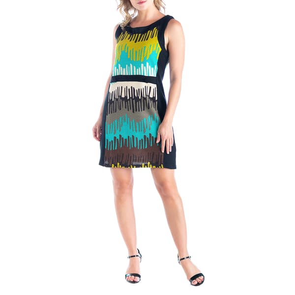 Womens 24/7 Comfort Apparel Colorful Modern Shift Dress - image 