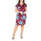 Plus Size 24/7 Comfort Apparel Floral Faux Wrap Dress - image 1