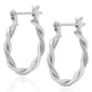 Gianni Argento 20mm Swirl Texture Hoop Earrings - image 1