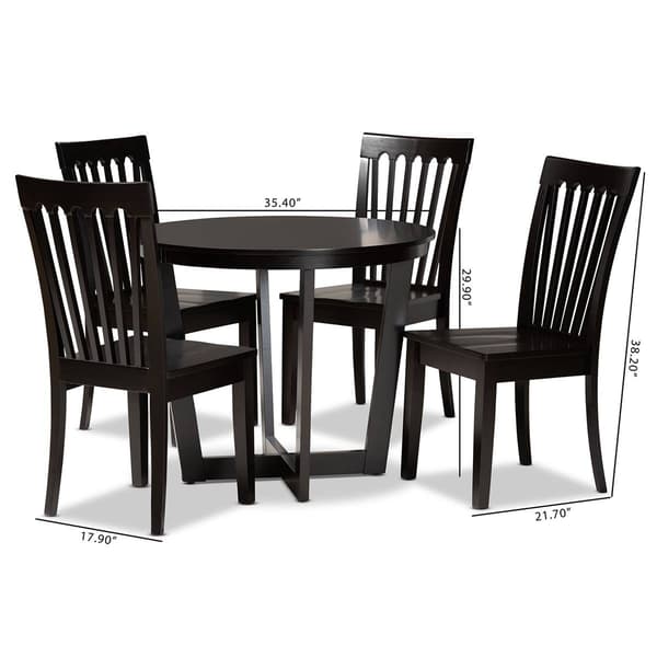 Baxton Studio Sasa Dark Brown Wood 5pc. Dining Set