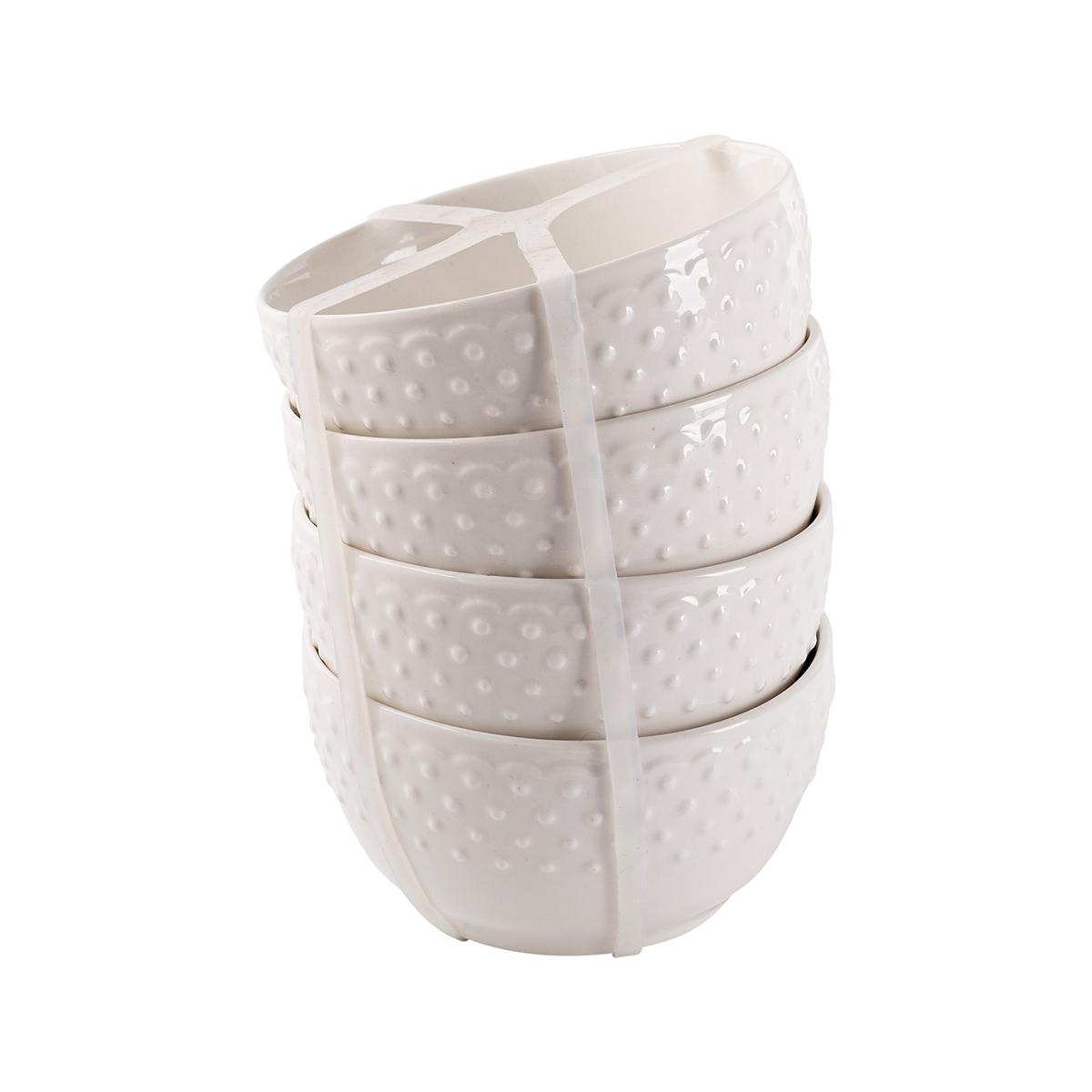 Home Essentials 4in. Hobnail Embossed Bowls - Set of 4