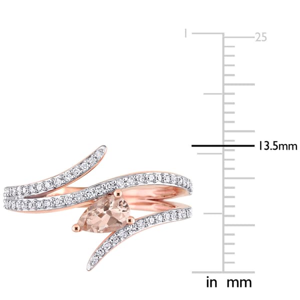Gemstones Classics™ 10kt. Rose Gold Morganite & Diamond Wrap Ring