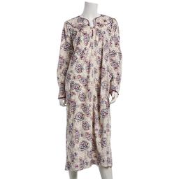 Plus Size Loungees Long Sleeve Fleece Floral Zip Front Robe