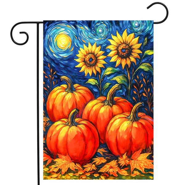 Briarwood Lane Starry Night Pumpkins Garden Flag
