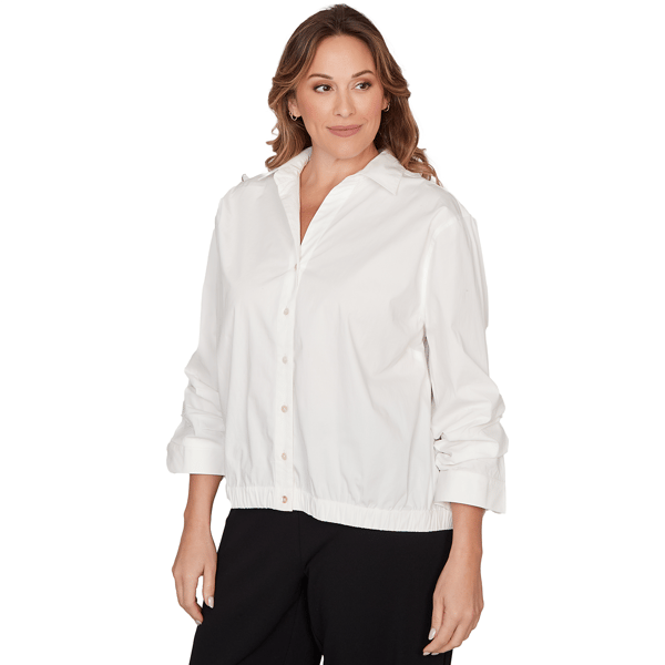 Plus Size Emaline Enchanted Bloom 3/4 Sleeve Button Front Blouse