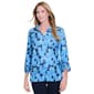 Petite Multiples 3/4 Flounce Sleeve Abstract Blouse - image 1