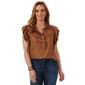 Plus Size Democracy Double Ruffle Short Sleeve Cascade Woven Top - image 1