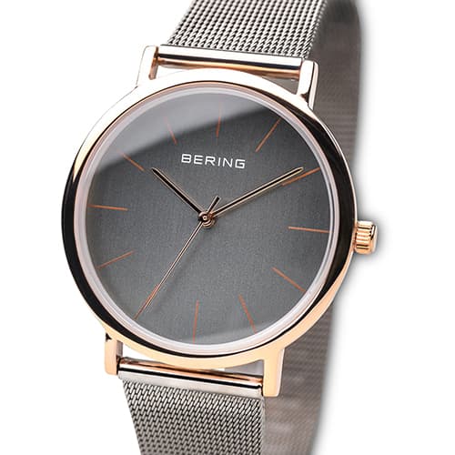 Unisex BERING Rose Gold Slim Scratch Resistant Watch - 13436