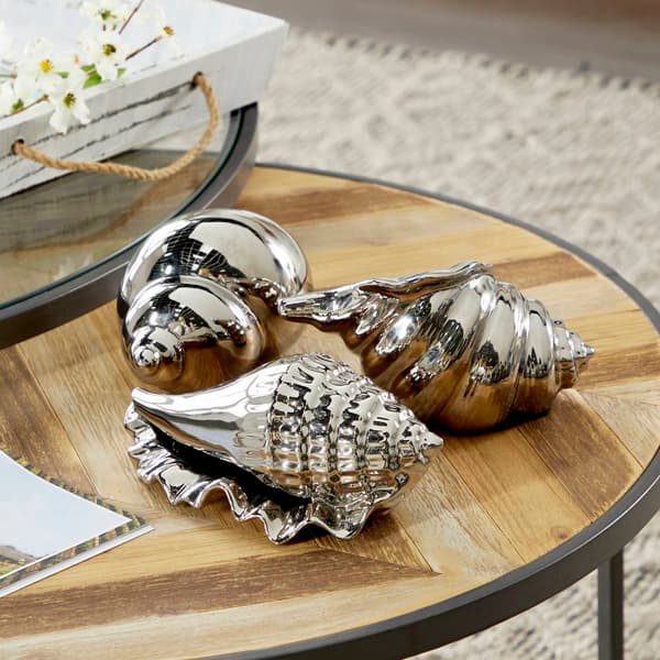 9th & Pike&#174; Metallic Coastal Seashell Sculpture - Set of 3