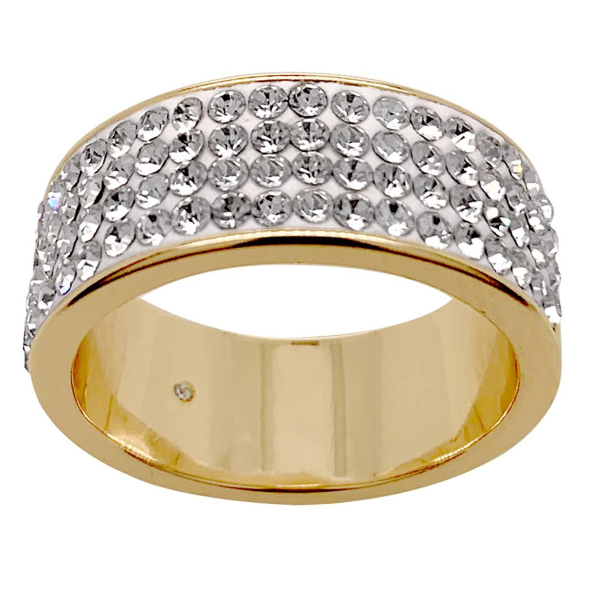 Marsala 14kt. Gold Plated Crystal 8mm Band Ring