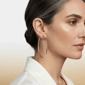 Saffron 60mm 18kt. Gold Plated Twisted Hoop Earrings - image 5