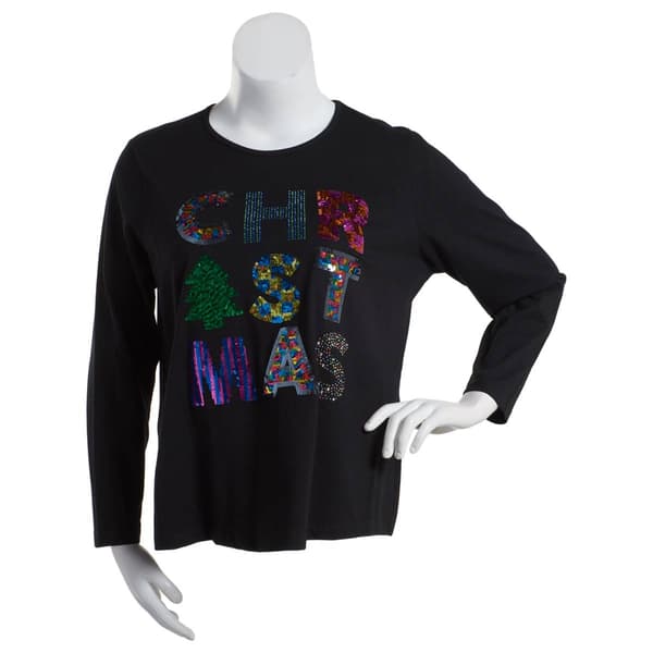 Petites Project Sequin Christmas Tee - image 