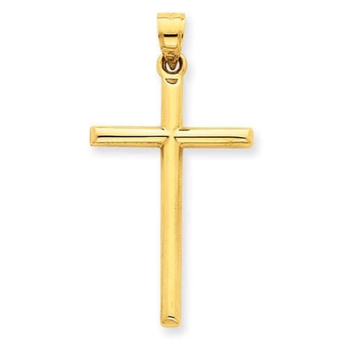Unisex Gold Classics&#40;tm&#41; 14kt. Yellow Gold Polished Hollow Cross - image 