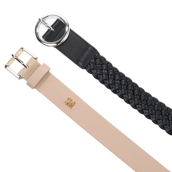 Womens Steve Madden 2 for 1 Braid Two Tone Belt - image 