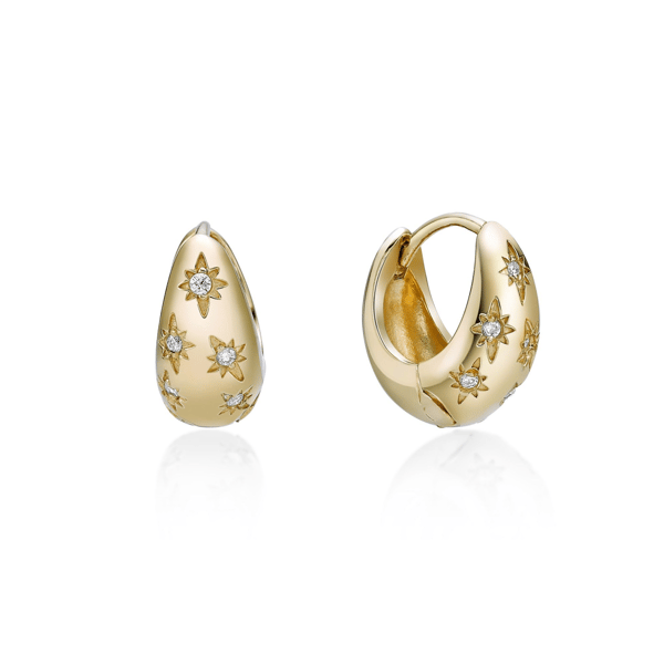 Brilliant Grown 18kt. Gold-Plated Lab-Grown Diamond Hoop Earrings
