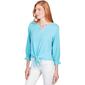 Womens Ruby Rd. Garden Variety Solid Bar Bead Tie Front Tee - image 3