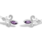 Haus of Brilliance Amethyst &Diamond Fleur Di Lis Bangle Bracelet - image 2