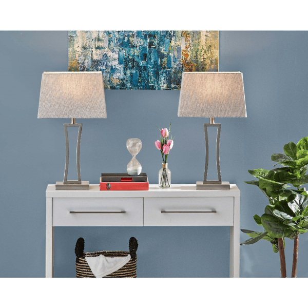 Simplee Adesso Camila White Shade Table Lamp - Set of 2