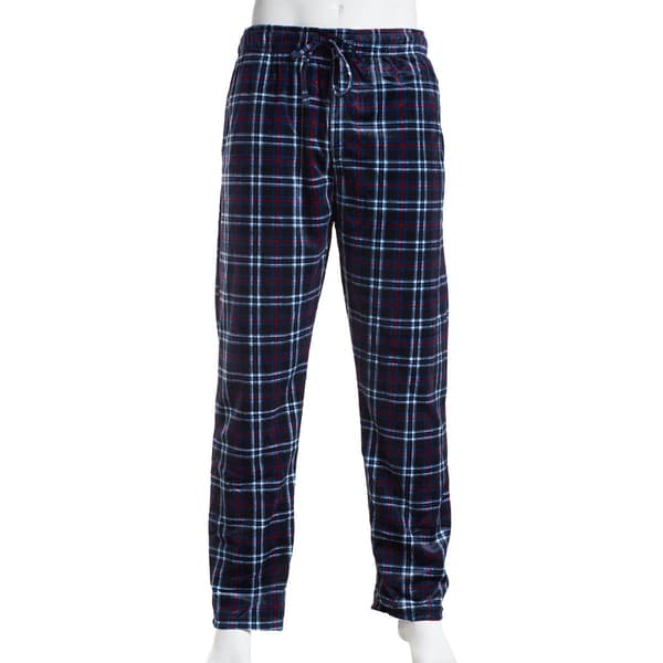 Mens Big & Tall Preswick & Moore Plaid Fleece Pajama Pants - Red/Navy ...