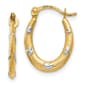 Gold Classics&#40;tm&#41; 14k Gold Hollow Oval & Hearts Hoop Earrings - image 1