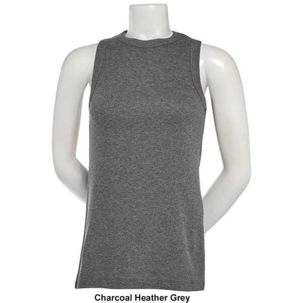 Womens Architect&#174; 2x2 Rib High Neck Solid Tank Top