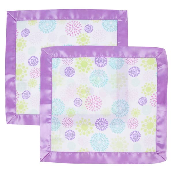 MiracleWare&#40;R&#41; 2-Pack Purple Trim Muslin Security Blanket - image 