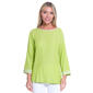 Womens Ali Miles Elbow Sleeve Textured Front Patch Pocket Top - image 1