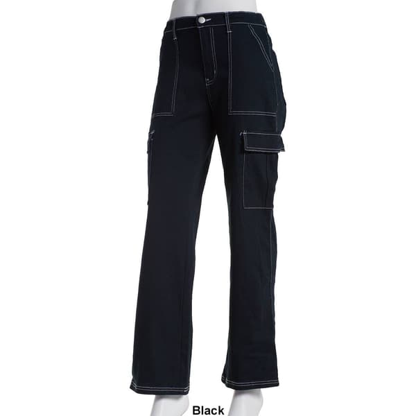 Juniors No Comment Fly Front Wide Leg Cargo Pants