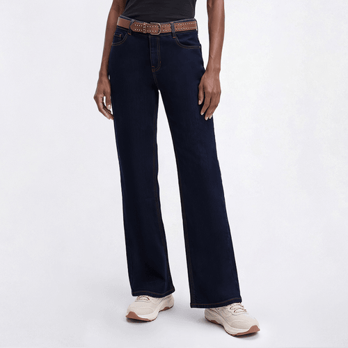Womens Angels Curvy Mid Rise Stud Embellished Belt Bootcut Jeans - image 