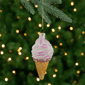 Northlight 4in. Vanilla Ice Cream Cone Glass Christmas Ornament - image 1