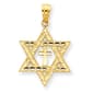 Unisex Gold Classics&#40;tm&#41; 14kt. Diamond Cut Star of David Pendant - image 1