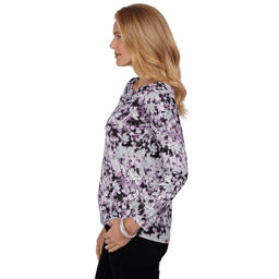 Petite Emaline Lavender Revelry Abstract Floral Blouse