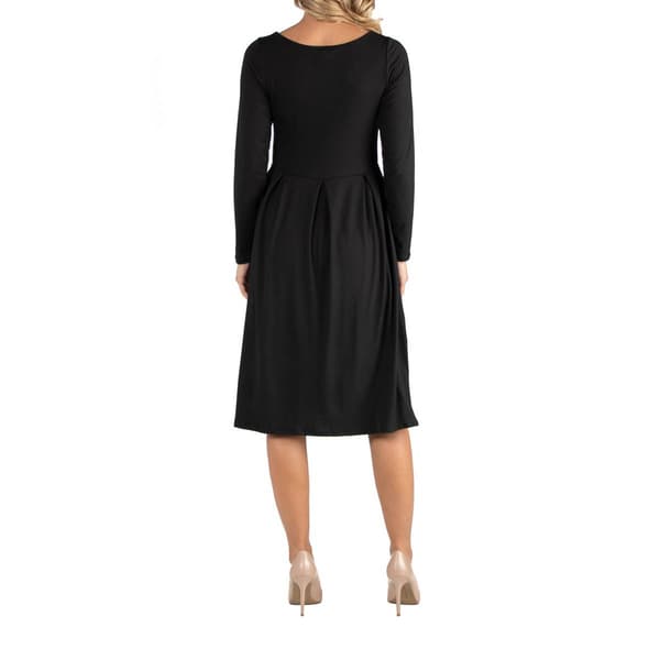 Womens 24/7 Comfort Apparel Fit and Flare Maternity Midi Dress