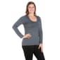 Plus Size 24/7 Comfort Apparel Long Sleeve Scoop Neck Tee - image 3