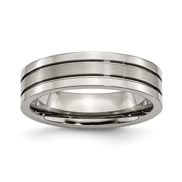 Mens Endless Affection&#40;tm&#41; Engravable Titanium & Grooved 6mm Band - image 