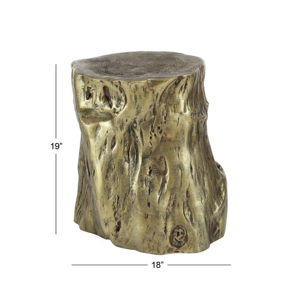 9th & Pike® Gold Fiberglass Eclectic Footstool