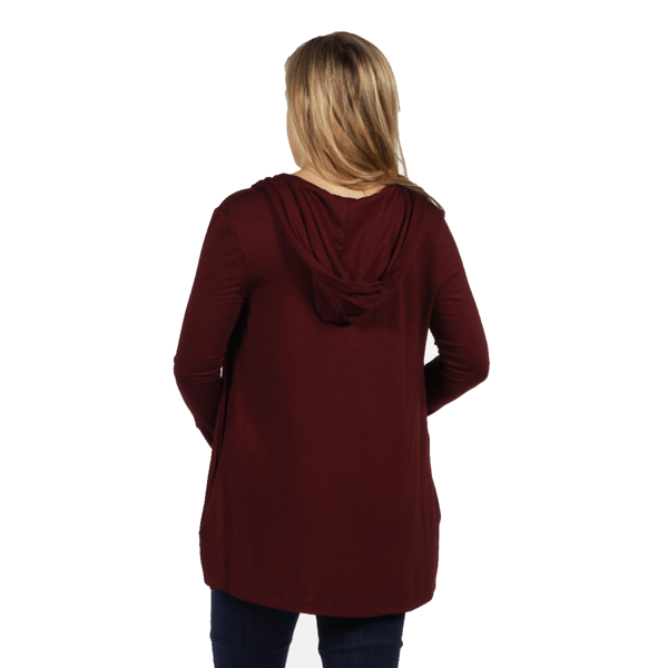 Womens 24/7 Comfort Apparel Hooded Maternity Cardigan